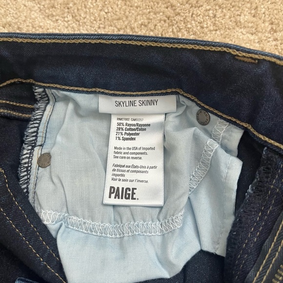 PAIGE Women's Skinny Jeans - Dark Blue - Picture 4 of 8